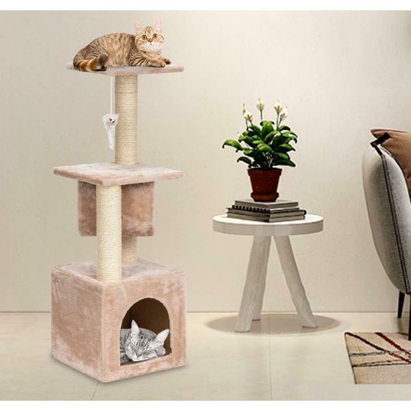 

36" cat tree bed furniture scratching tower post condo kitt qylduj homes2011