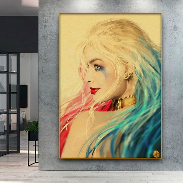 

suicide squad the joker movie poster prints harley quinn joaquin phoenix figure oil painting wall art canvas picture living room home decor