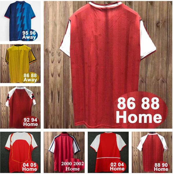 

02 04 05 95 henry bergkamp v. persie mens retro soccer jerseys vieira merson adams home away 3rd football shirt short long sleeve uniforms, Black;yellow