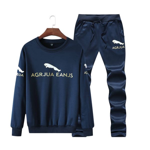 

suit 2019 large sportswear men's spring and autumn two piece set, Gray