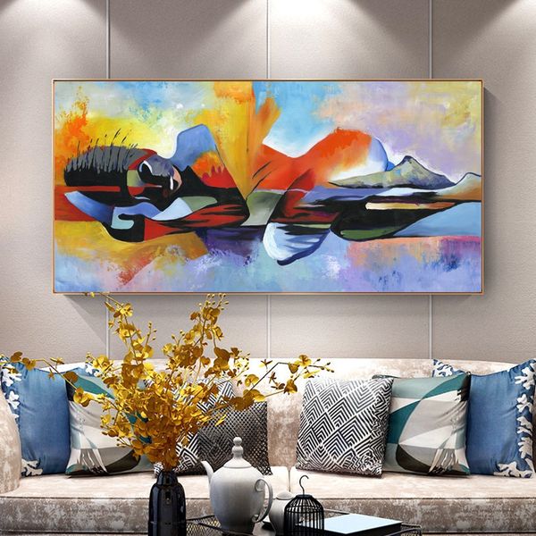 

abstract lord buddha canvas painting posters and prints cuadros religious wall art pictures for living room decoration