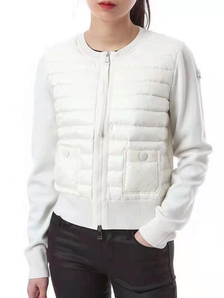 

womens jackets women winter jacket simple round neck wool varsity jacket knitted stitching woman coat single down men s designers jackets, Black