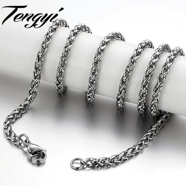 

whole saleclassic 3/4mm width chain necklaces,men's stainless steel curb chain necklace huge heavy silver tone mens hd3241