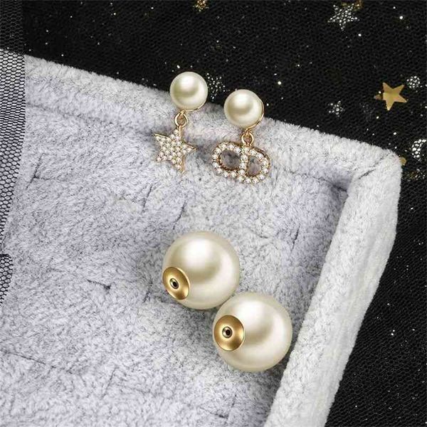 

87% off wholesale shop home new five pointed star pearl earrings, Golden