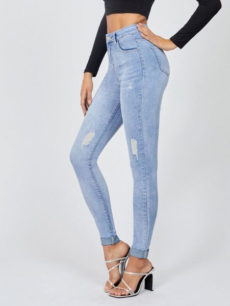 

tall washed ripped skinny jeans v1ue#, Blue