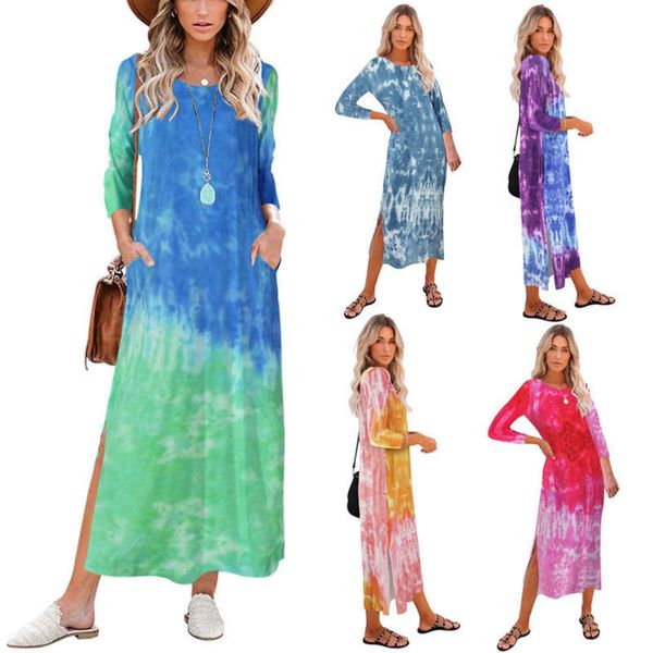 

dress feiman seven point sleeve home casual women's wear, Black;gray