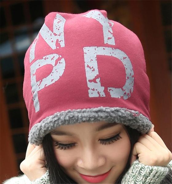 

embroidery acrylic womans custom thick winter plush knitted beanie hat keep warm
