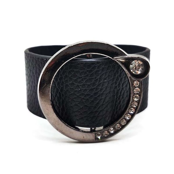 

tennis fashion leather bracelets for women 2021 metal charm ladies bohemian wide wrap bracelet elegant jewelry gift geometric, Golden;silver