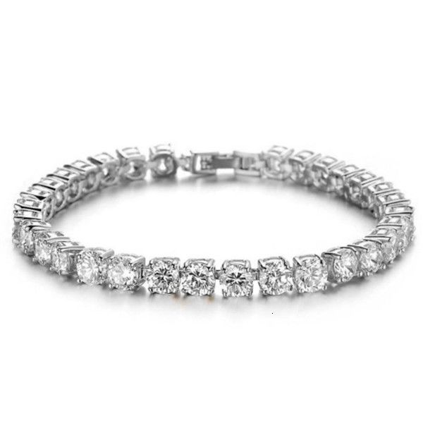 

iced bracelet 3mm 6mm out tennis 5mm 4mm zirconia triple lock hiphop jewelry 1 row cubic luxury men bracelets a4522, Golden;silver