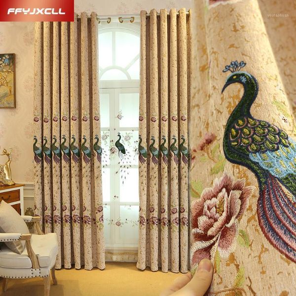 

curtain & drapes exquisite europe peacock embroidered for living room bedroom window treatment luxury tulle curtains1