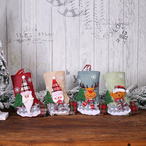 

christmas decorations gifts bag cute elk cartoon santa for home happy year 2021 ornaments navidad