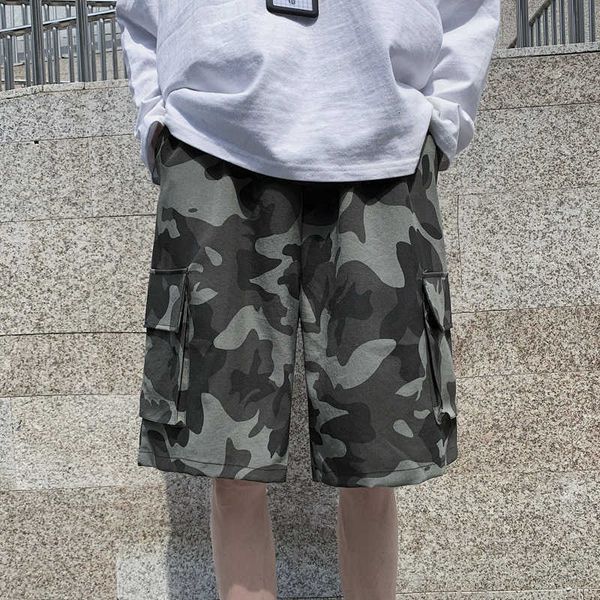 

summer tooling shorts men's loose korean fashion sports camouflage casual pants, White;black