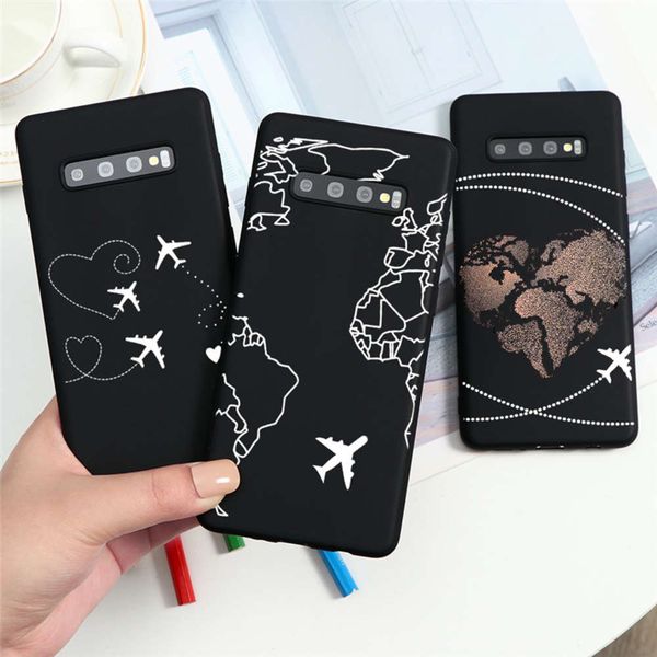 

for samsung galaxy s20 ultra s10e s10 s9 s8 note 10 plus 9 8 a81 a71 a70 a51 a50 a40 a21 a8 a7 world map travel plane case
