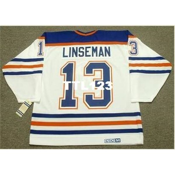 

men #13 ken linseman edmonton oilers 1984 ccm vintage home jersey or custom any name or number retro jersey, Black