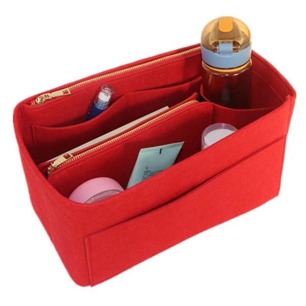 

purse organizer insert felt bags handbag tote shaper multi pocket