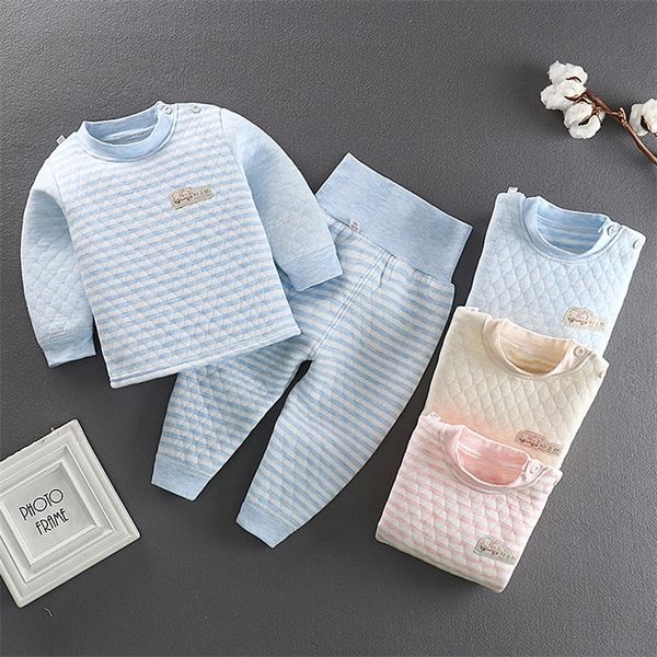 

susi&rita autumn winter warm pyjamas kids long sleeve baby girls sleepwear boys cotton pajamas set 2019 children clothes lj201216, Blue;red