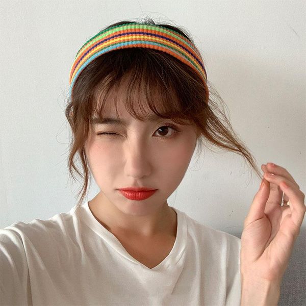 

hair accessories 2021 fashion simple women street rainbow lady headband
