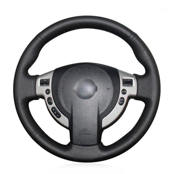 

black artificial leather car steering wheel cover for qashqai 2007-2013 rogue 2008-2013 x-trail 2008-2013 nv200 2010-20201