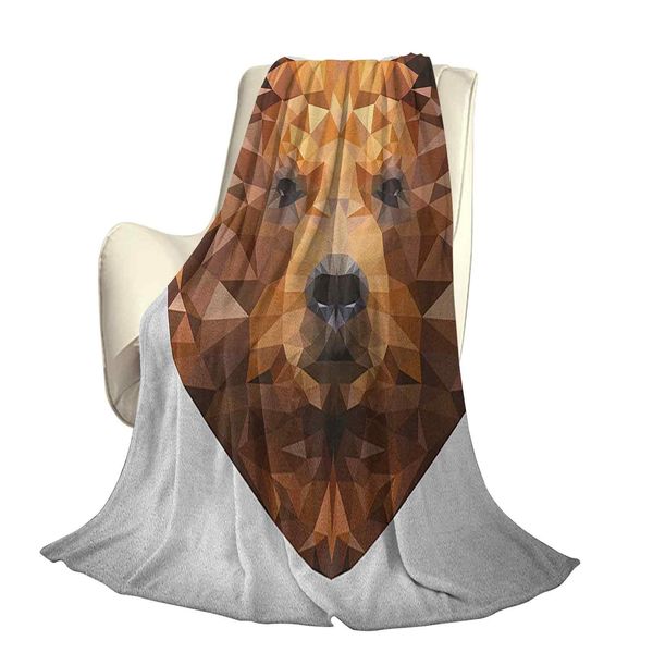 

fractal geometric look portrait with triangles modern art inspired designoffice leisure blankets