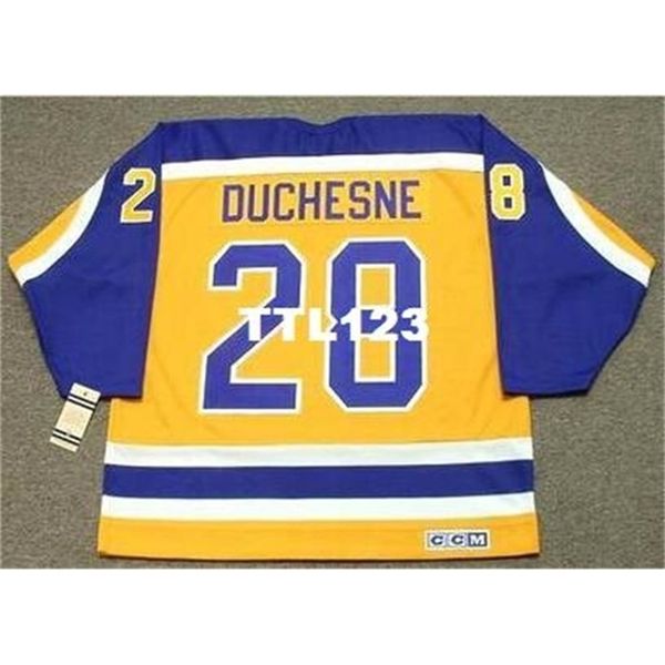 

421 #28 steve duchesne los angeles kings 1987 ccm vintage home hockey jersey or custom any name or number retro jersey, Black