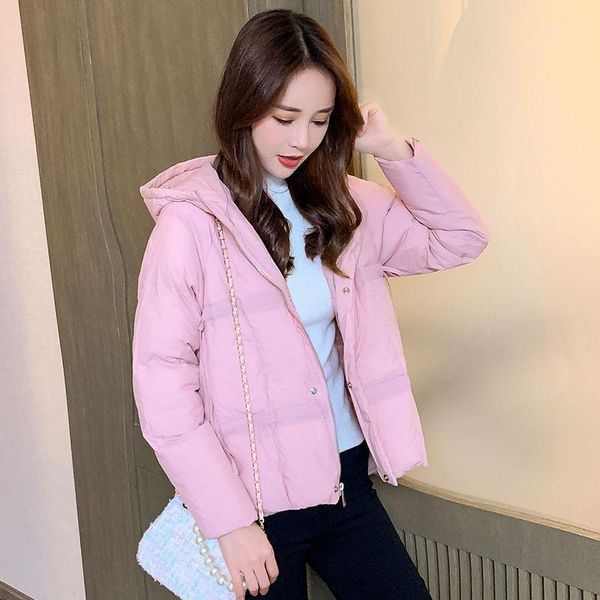 

2021 fashionable hooded cotton padded woman parkas solid casual ladies jackets thicken plus size winter bubble coat z171, Black