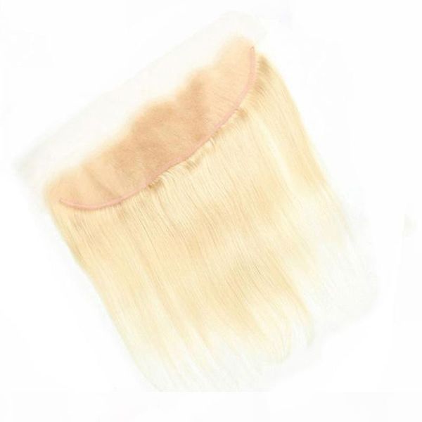 

blonde 613 transparent human hair lace frontal closure 13"x4" inch ear to ear 130% density part brazilian virgin straight, Black