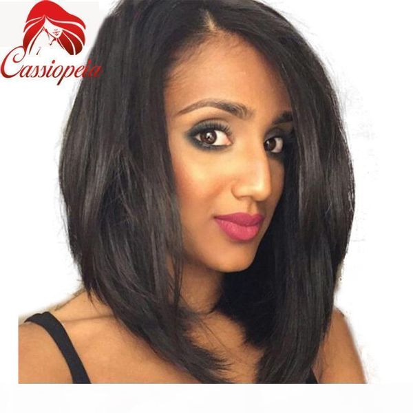

glueless silk straight short bob wig laryered bob human hair full lace wigs for black women glueless bob lace front wigs in stock, Black;brown