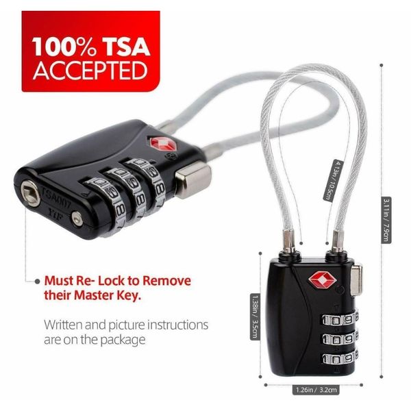 

2019 tsa resettable 3 digit combination lock travel luggage suitcase sqcjqv ppshop01