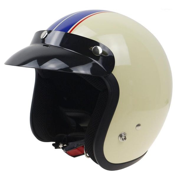 

3/4 open face motorbike helmet jet style helmet with visor and 3 pin buckle abs shell quick release system city1