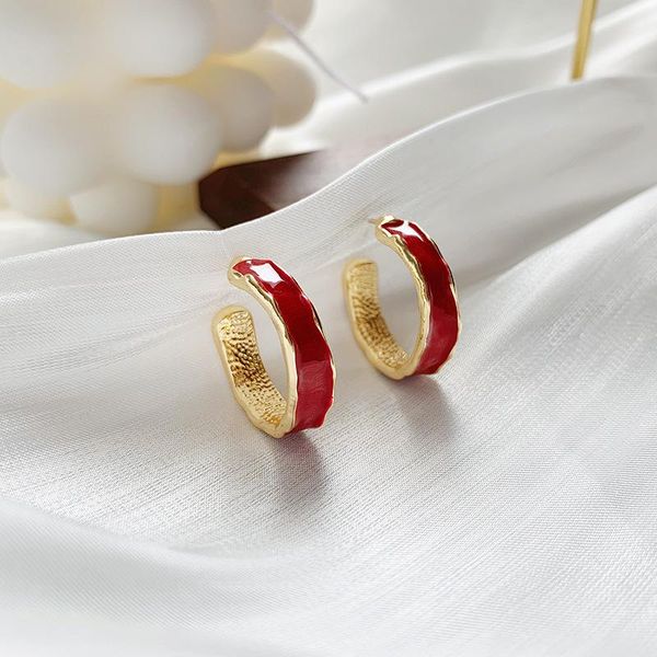 

2020 new arrival vintage metal round women hoop earrings female irregular earrings fashion female simple elegant jewelry, Golden;silver