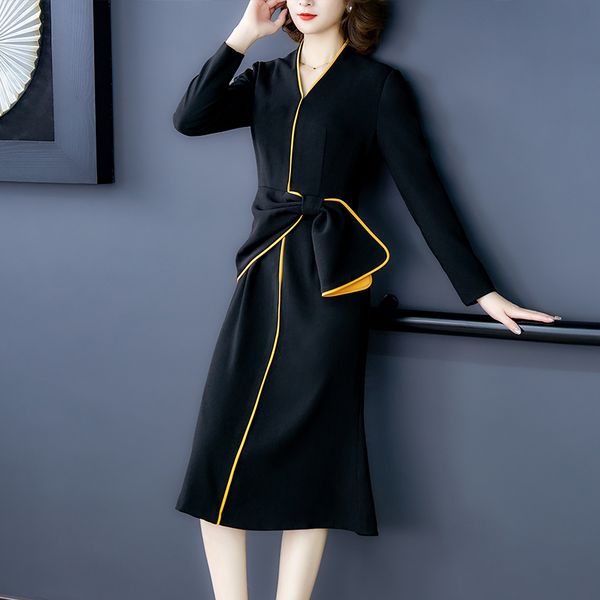 

dressed black for a woman's luxury office ladies'dresses stylish korean noche party dress in femme bathrobe 4d21, Black;gray