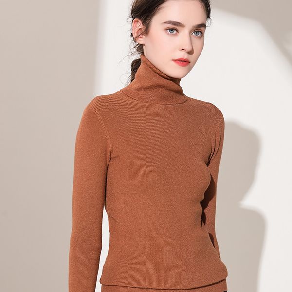 

2021 new high elastic women sweater 5colors cashmere wool knit clothes female pullovers winter fashion woman jumpers woolen 46, White;black