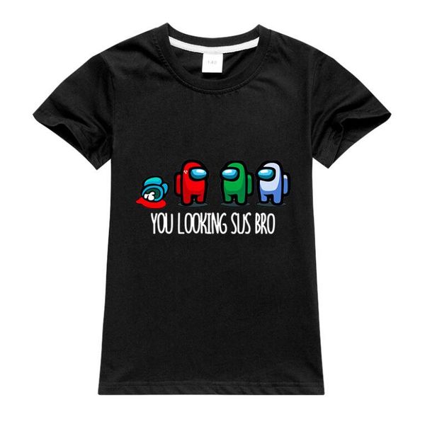 

new game among us cartoon t shirt for kids summer tees boys girls funny tshirt cute children clothing, Blue