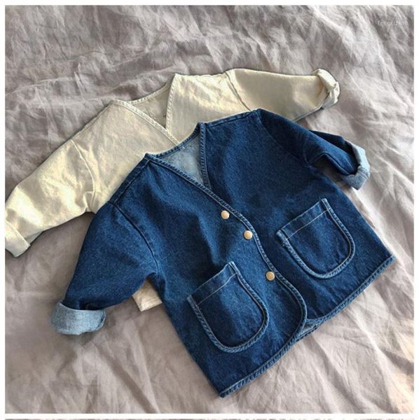

jackets 2021 autumn korean kids girls boys coat denim fashion casual children clothings1, Blue;gray