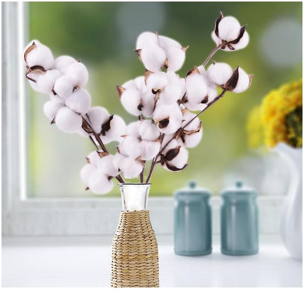 

naturally dried cotton stems farmhouse artificial flower filler floral decor fake flower cotton diy garland home weddi wmtlof