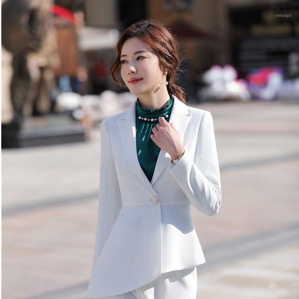 

novelty white irregular formal blazers and jackets coat for women 2020 spring autumn office work outwear clothes styles1, White;black