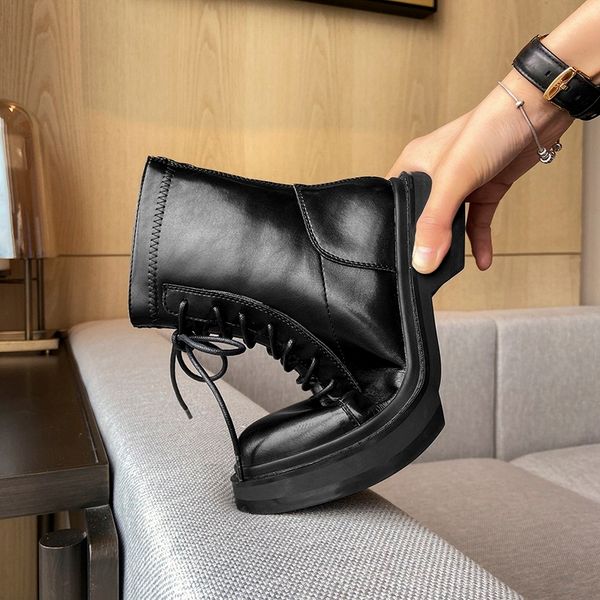 

2021 women's new black winter woman ankle heels shoes boots o2hc