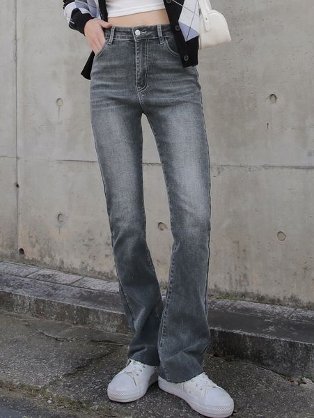 

dazy high waist raw cut flare leg jeans y2tt#, Blue