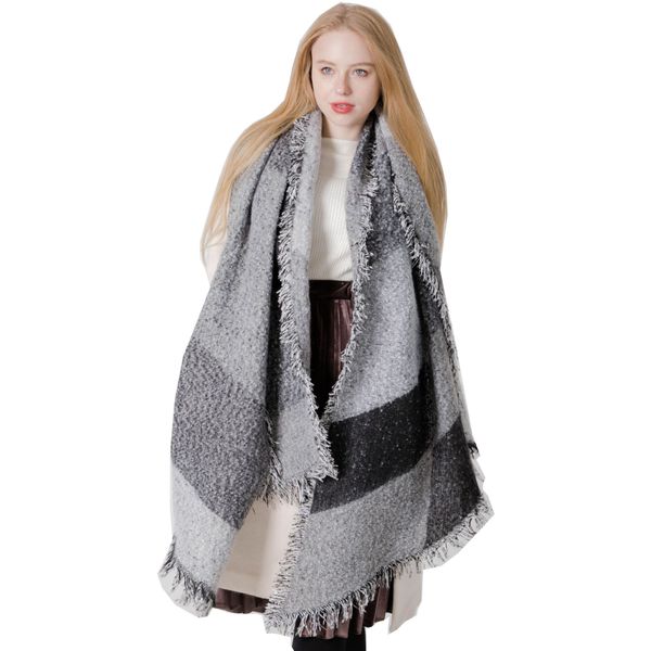 

fashion warm women's scarf cashmere winter scarves quality female shawl plaid bufanda triangle shape scarf neck wear wholesale, Blue;gray