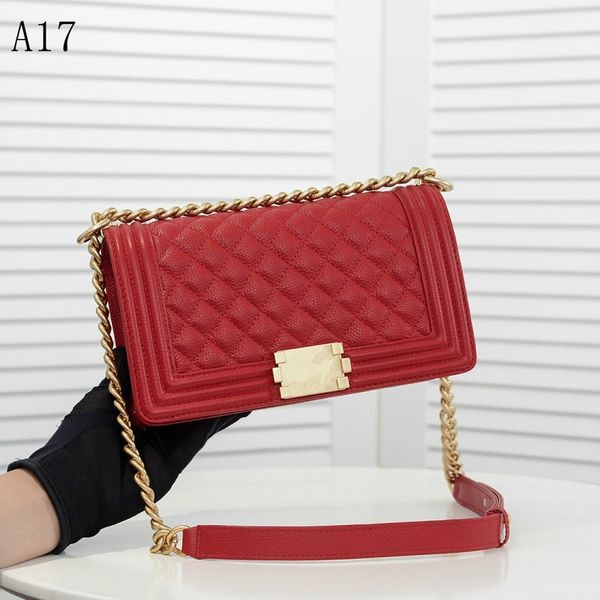 

classic handbag luxurys designers bags channel women bags fashion handbags919 chain shoulder bag boy grained calfskin & gold-metal red