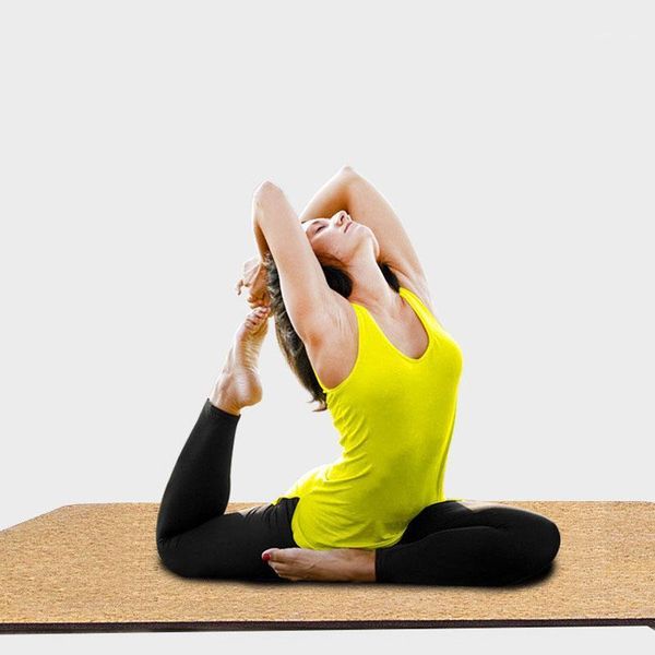 

yoga mats 4mm non-slip tpe cork for fitness natural pilates gymnastics sport exercise pads massage mats1