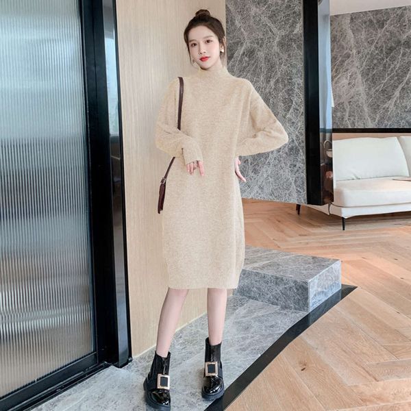 

winter thickened autumn 2020 new fashion pure color knitted sweater materni drs, White