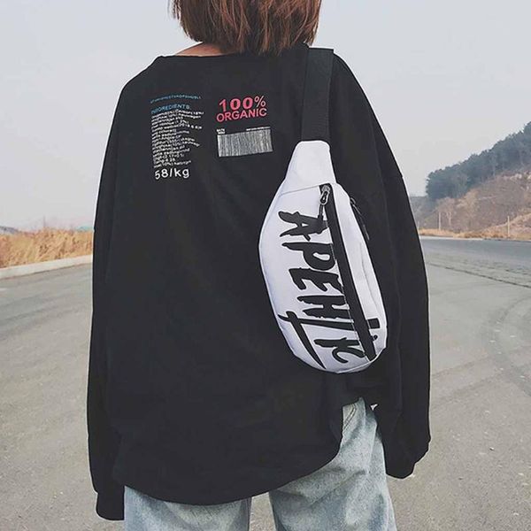 

waist bags chest pockets women men casual shoulder bag fashion zipper marsupio