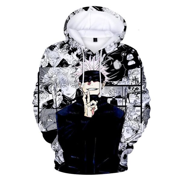 

new anime hoodies jujutsu kaisen 3d print sweatshirt men women fashion oversized hoodie harajuku hip hop pullover coats clothing, Black