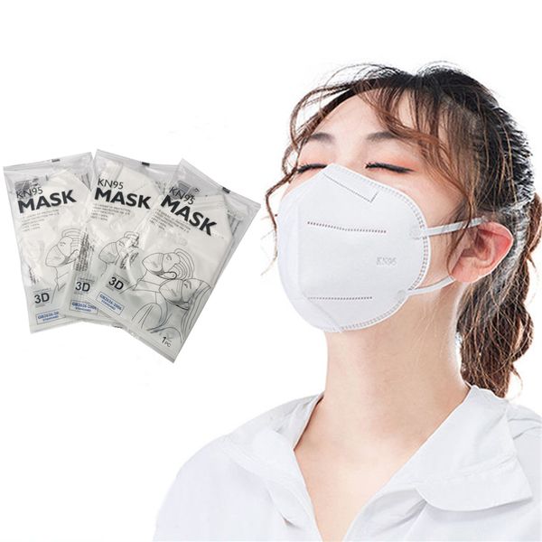 

kn95 mask face mask disposable masks non-woven dustproof windproof respirator fabric protective masks white individual package