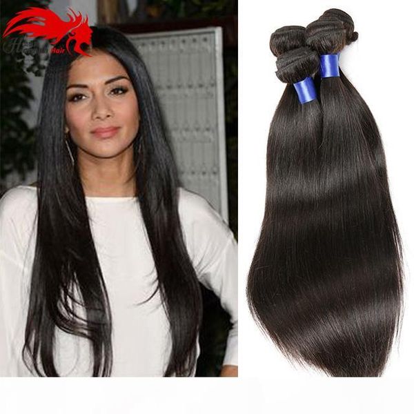 

brazilian virgin hair straight 4 bundles human remy hair straght brazilian hair weave bundles virgin brazilian straight, Black