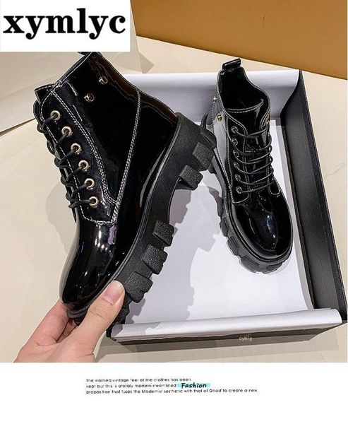 

flat heel lace up women's rubber boots shoes boots-women booties ladies round toe rain autumn 2021 med rock black ankle solid