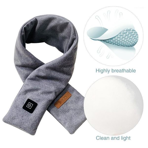 

cycling caps & masks autumn winter fast heating heated scarf neck warmer usb powered 3gears windproof auto shutdown temperature control port, Black
