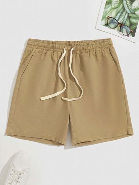 

men drawstring waist shorts e4o9#, Black