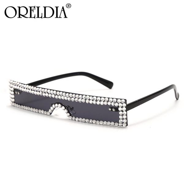 

sunglasses 2021 retro ladies fashion brand designer rectangular frameless rhinestone glasses temperament men's uv400, White;black